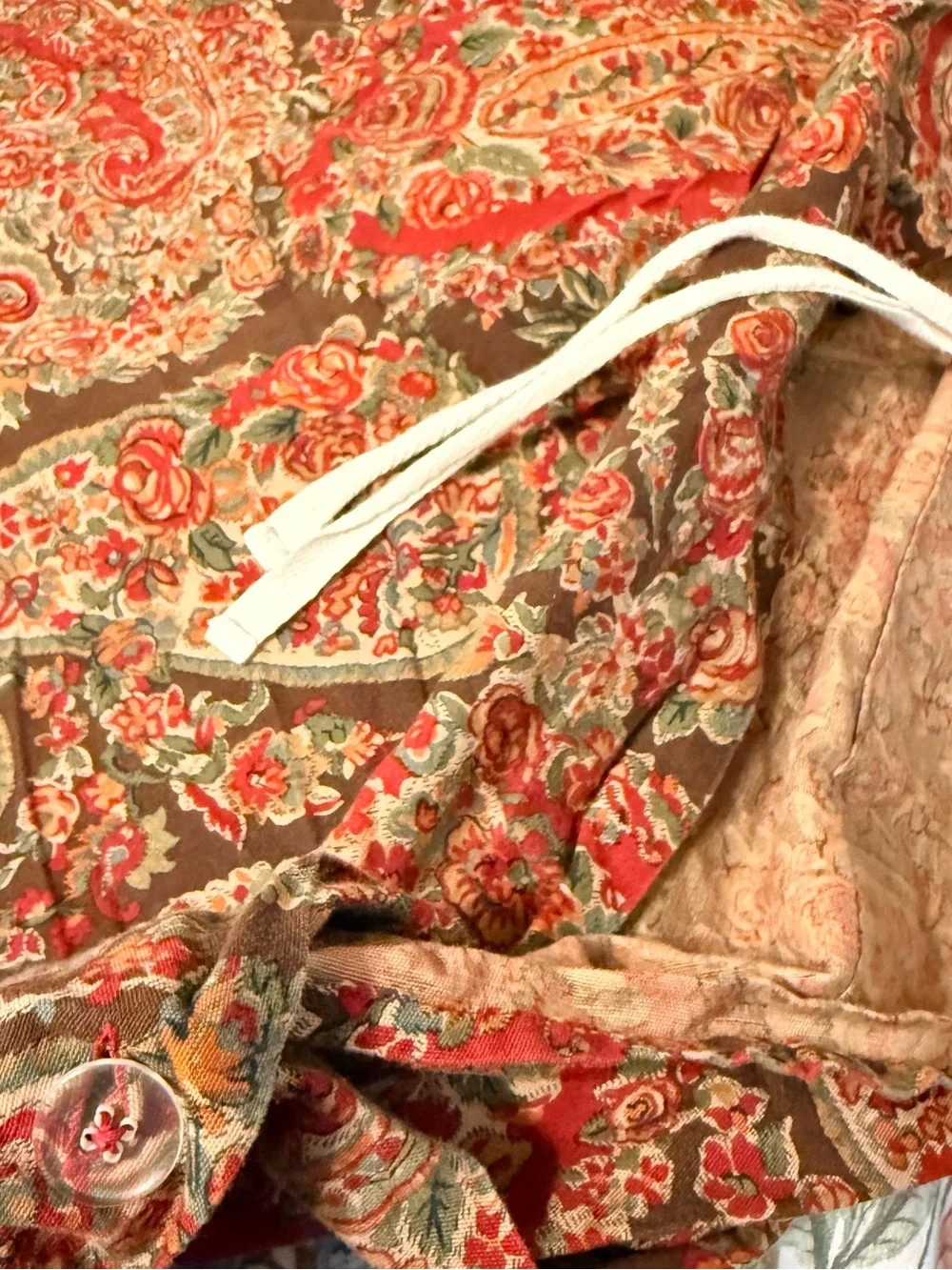 Pottery Barn Duvet Cover Bedding Carrie Paisley Brown Red Linen King Size HTF